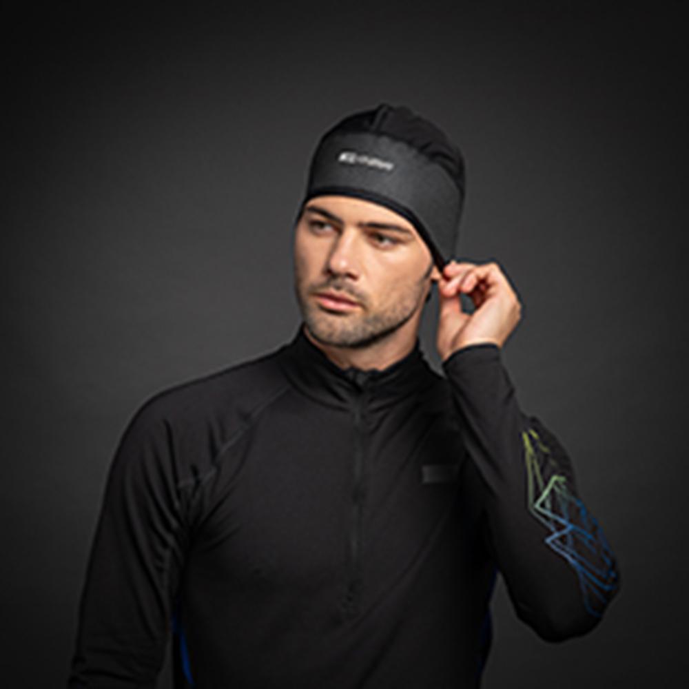 CHIBA Windstopper Unterziehmütze - S/M, schwarz, atmungsaktiv, winddicht