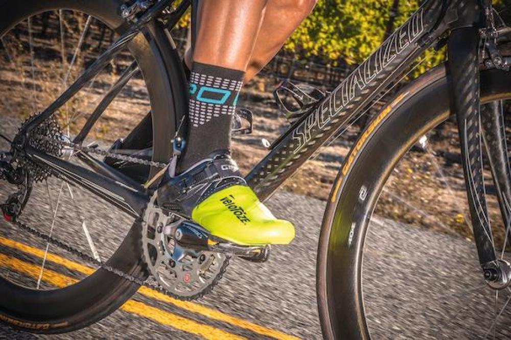 VeloToze Überschuh Toe onesize gelb - wind- & wasserdichter Zehenschutz für Radschuhe