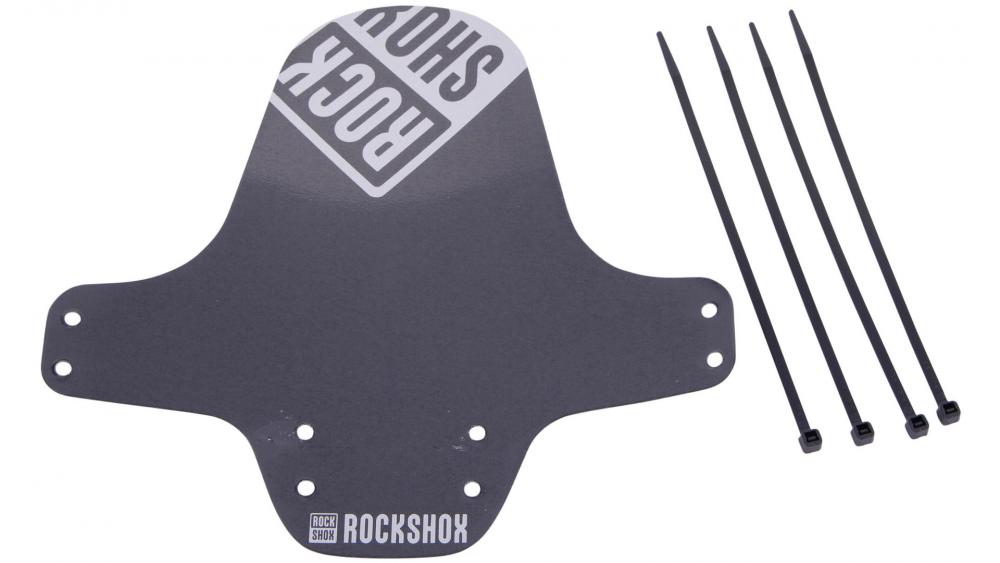 RockShox Vorderrad Steckblech Fender - Spritzschutz MTB Federgabel schwarz-silber glänzend - Schutzblech
