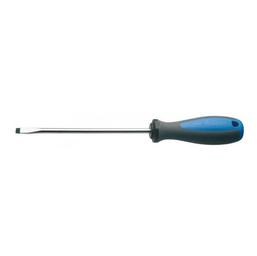 Unior Schlitzschraubendreher 0,4x2,5x60mm mit blau-grauem Griff.