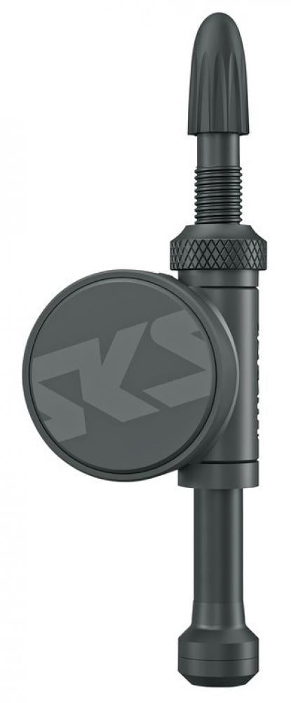 SKS Airspy TL Set 67mm: Digitaler Reifendrucksensor für Tubeless-Reifen, Echtzeitüberwachung via Bluetooth/ANT+, kompatibel mit Garmin und SKS MYBIKE-App, staub- und wasserdicht, inkl. Aluminiumventile
