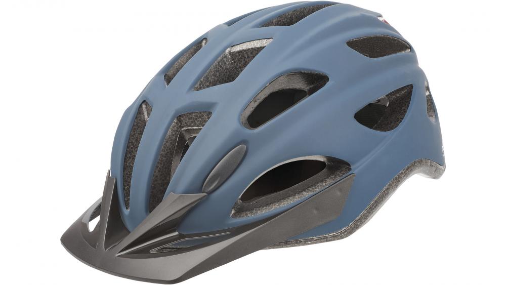 Polisport Fahrradhelm City'Go M, Denim Matt, 54-59 cm, LED-Rücklicht, abnehmbares Visier, 17 Belüftungen, EN 1078 zertifiziert