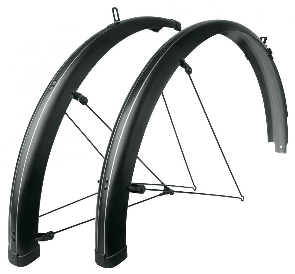 SKS Bluemels Stripes Schutzblech-Set 28" 65mm schwarz matt  robustes, korrosionsgeschütztes Design mit ASR-Sicherheitssystem und einfacher Montage