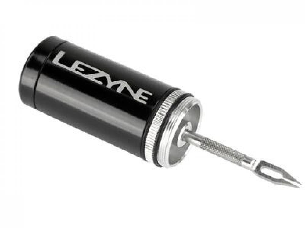 LEZYNE, Flickzeug, Tubeless Kit, schwarz, Werkzeug zur Reifenreparatur, Inkl. 5 Gummistreifen, Material Aluminium