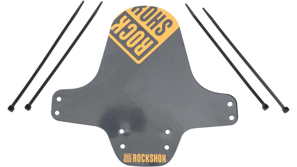 Rockshox VR-Steckblech schwarz orange MTB Fender mit Kabelbindern