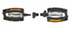 Wellgo Clip-On Anti-Rutschpedal 80 × 93 mm, Aluminium-Körper mit CrMo-Achse, schwarzer Kunststoff-Käfig, StVZO-Reflektoren, sekundenschnell abnehmbar QR-System, 1 Paar