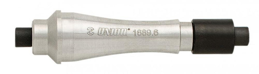 Unior Cannondale Lefty Adapter 1689.6 für Zentrierständer, silber mit schwarzen Enden.