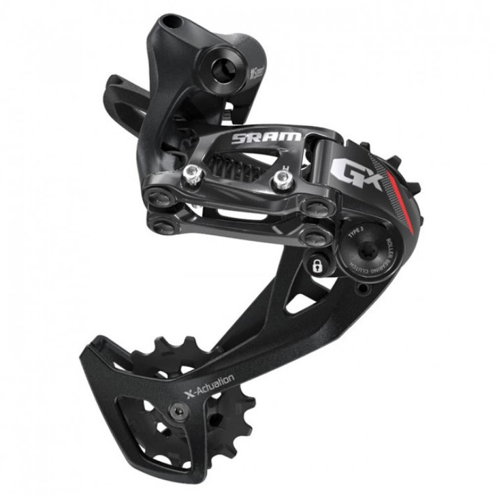SRAM GX 2x11 Schaltwerk lang schwarz-rot für präzise MTB-Schaltperformance.