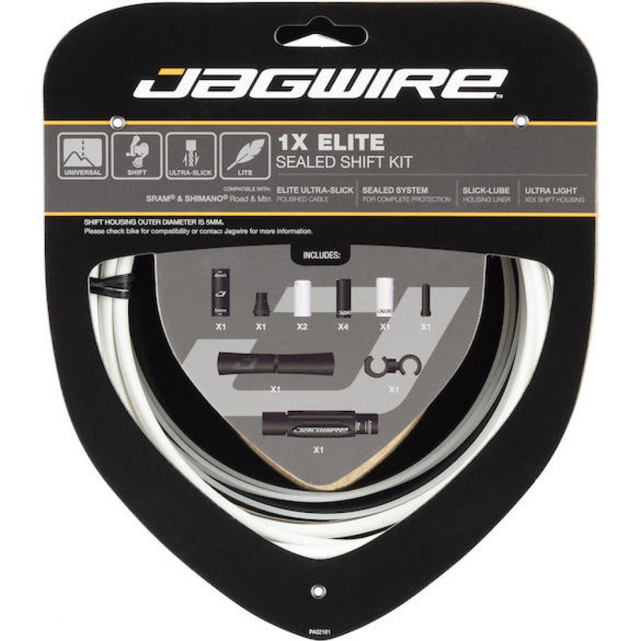 Jagwire Schaltzugset Elite Sealed 1x Road & Mountain Weiß - Vollständiger Schutz & Präzision