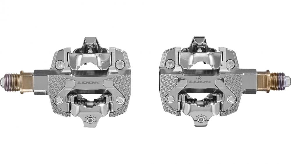 Look X-Track Power Dual Pedale - Dual-Powermeter (links/rechts), SPD-kompatibel, 60 h Akku, IPX7, 404 g Paar, silber