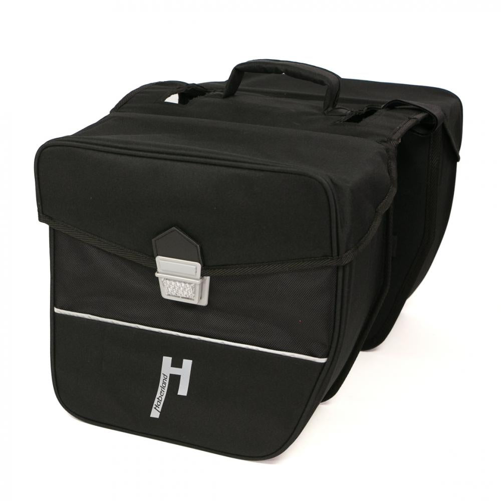 Haberland Doppeltasche E-Bike L schwarz - geräumige Gepäckträgertasche für E-Bikes