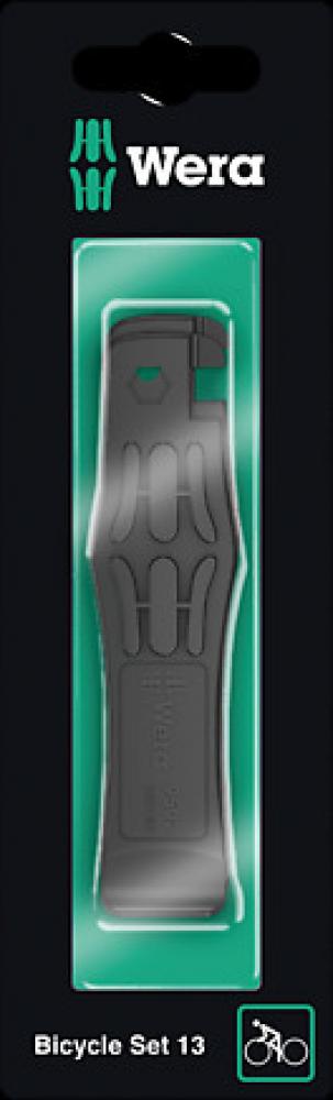 Wera Bicycle Set 13, Reifenheber-Set 2-tlg, mit Bitaufnahme, Ventilausdreher, glasfaserverstärkt, ideal für Fahrradreifen, Felgenschonend, robust