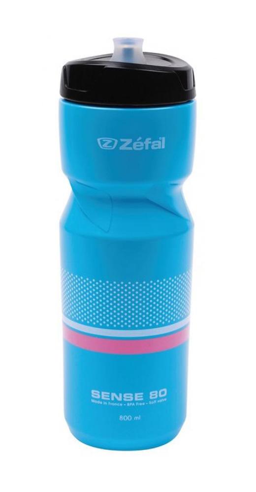Zefal 1x Trinfklaschenhalter WIIZ schwarz mit 1x Zefal Trinkflasche Sense M80 cyan pink weiß 800ml