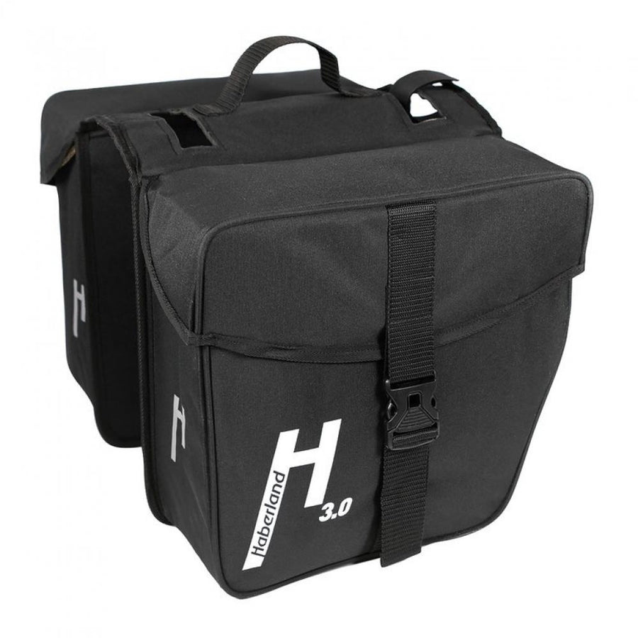 Haberland Doppeltasche 25l Basic M 3.0 schwarz - praktische Gepäckträgertasche mit klappbarem Volumen