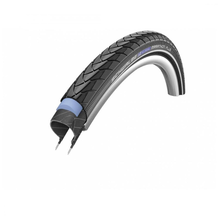 Schwalbe Marathon Plus Drahtreifen 28 Zoll (37-622) mit SmartGuard Pannenschutz, im Querschnitt.