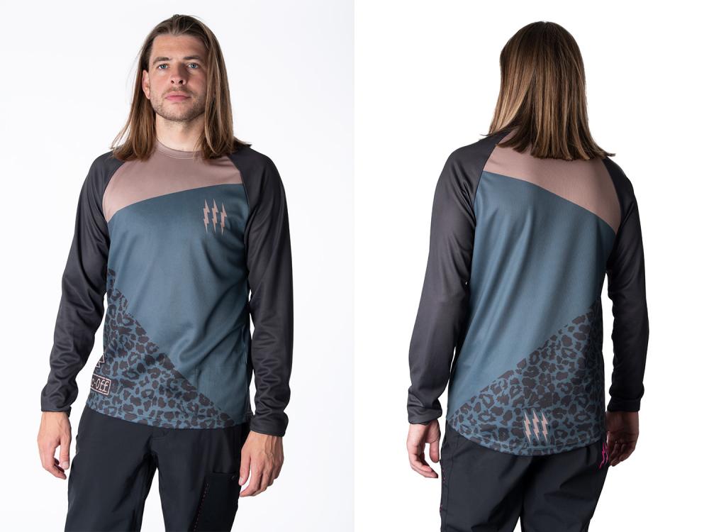 Muc Off Long Sleeve Riders Jersey Grey Stone Leopard XL