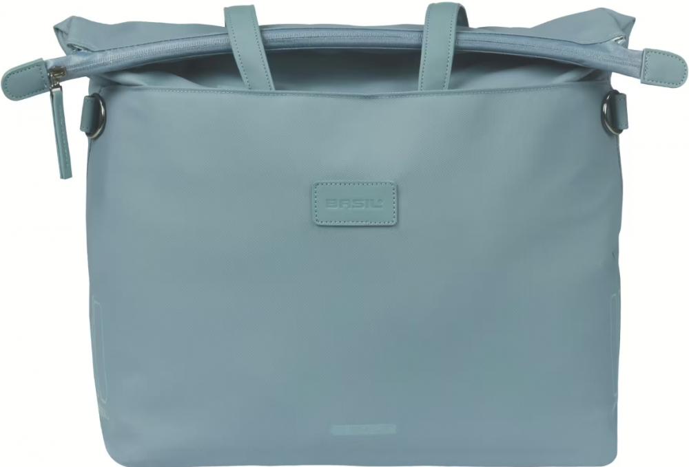 Basil Manhattan Schulter-/Gepäckträgertasche 12 Liter Graphite Blue - wasserfest, gepolstertes Laptopfach, Hook-On System