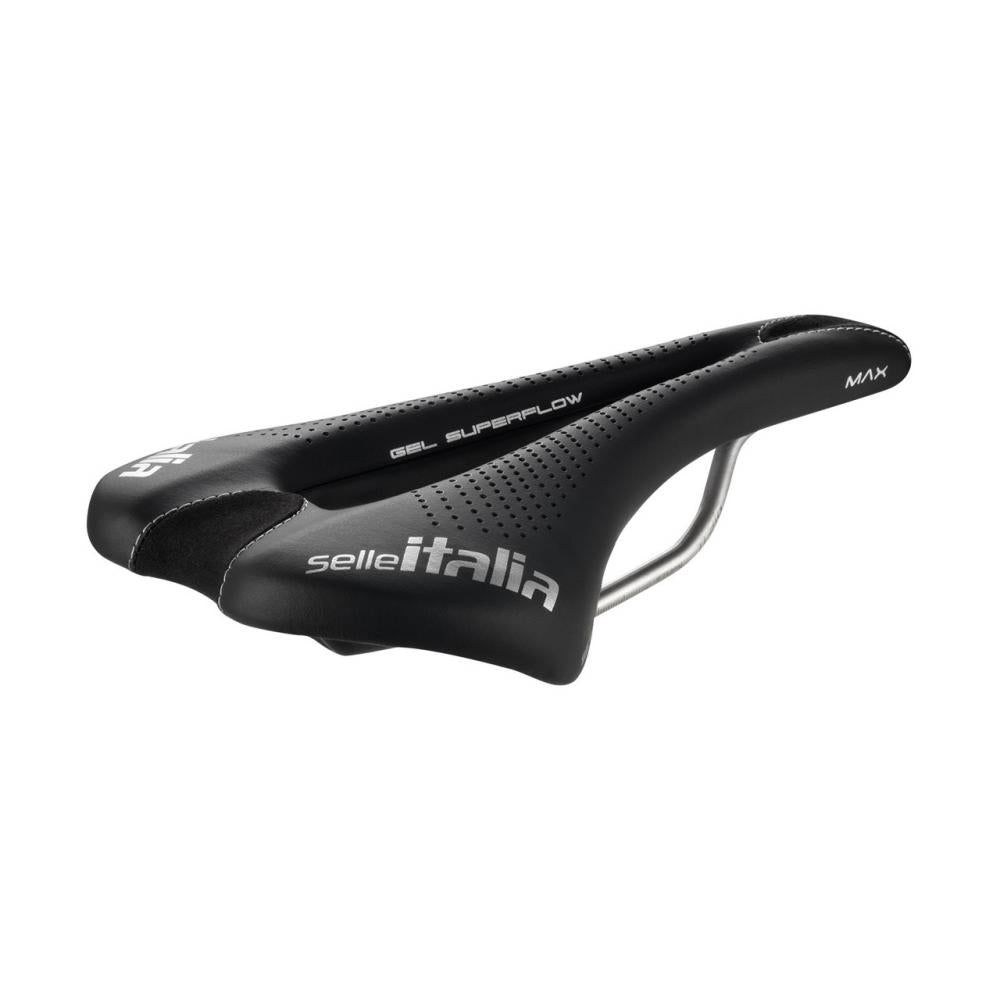 Selle Italia Max SLR TI 316 Gel Superflow L3 - schwarzer Touring/Rennrad-Sattel mit Gelpolsterung & Superflow-Ausschnitt