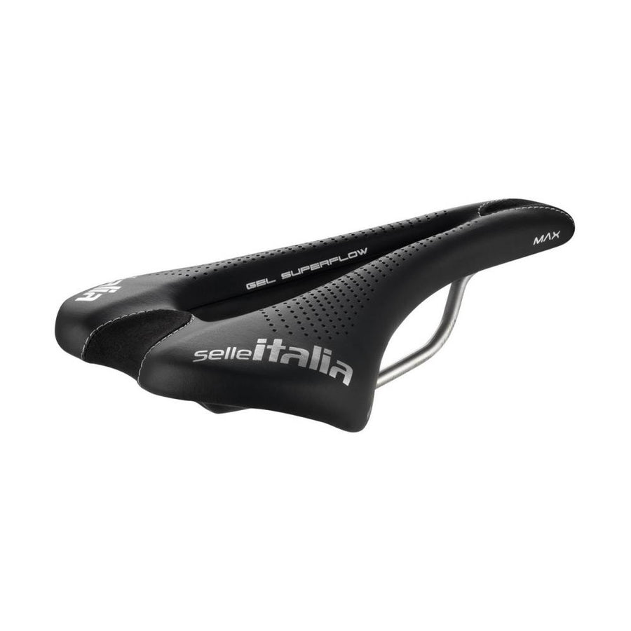 Selle Italia Max SLR TI 316 Gel Superflow L3 - schwarzer Touring/Rennrad-Sattel mit Gelpolsterung & Superflow-Ausschnitt
