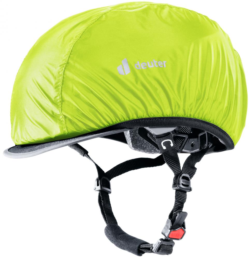 Deuter Helmet Helmüberzug M Neon - Wasserdichter Regenschutz mit Reflektoren für Fahrradhelme