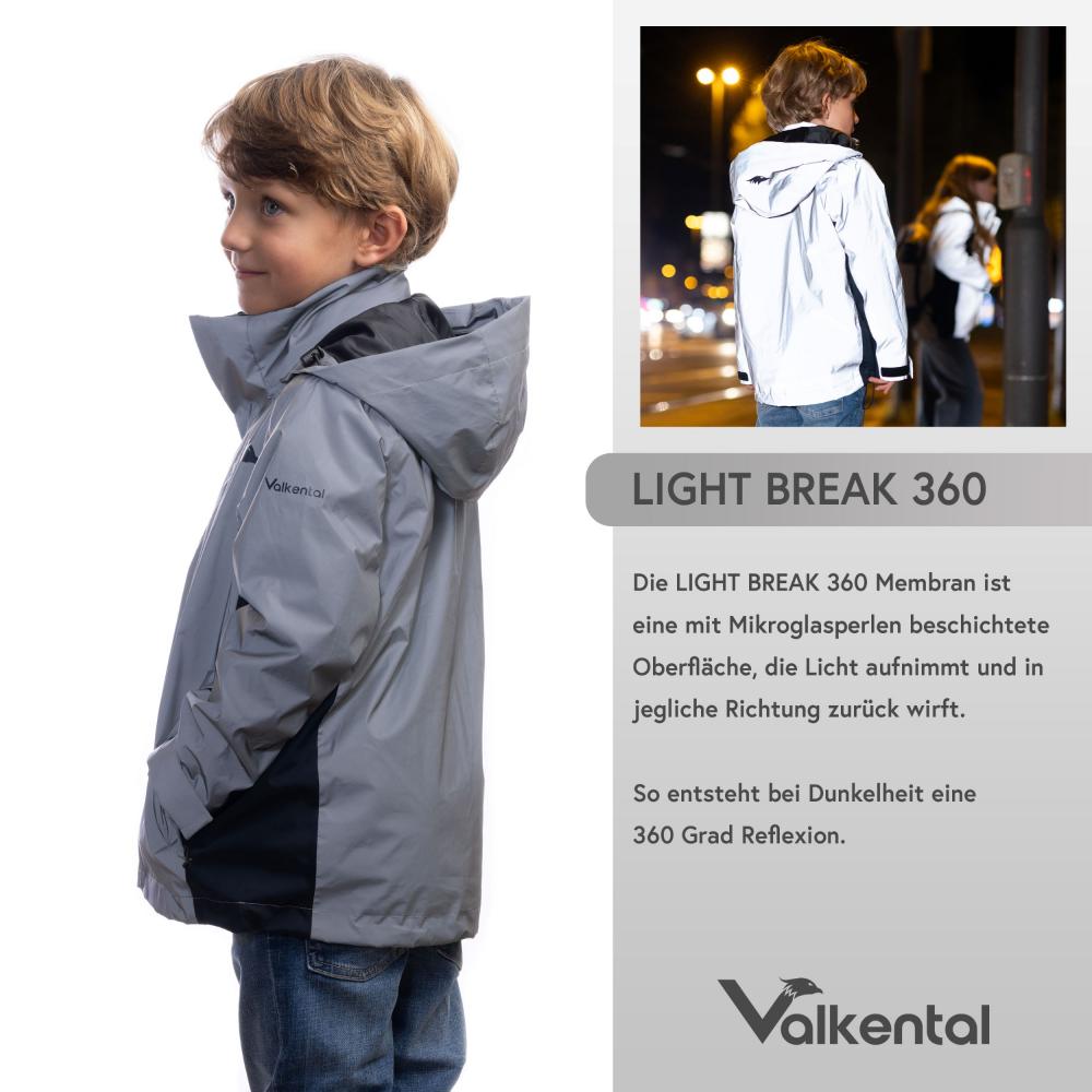 Valkental Kinderjacke 3in1 mit Fleece Zipp-In 158-164 grau
