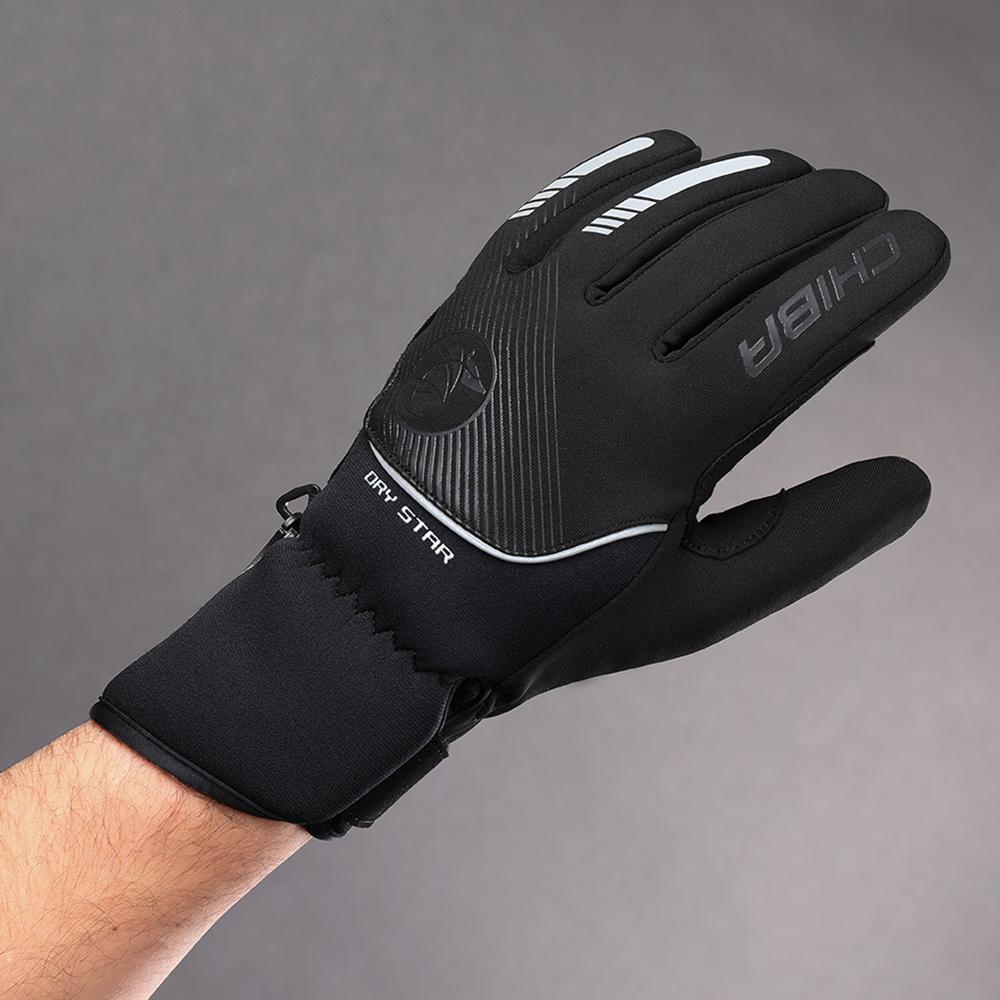 CHIBA Dry Star - wasserdichte, winddichte & atmungsaktive Radhandschuhe schwarz XL