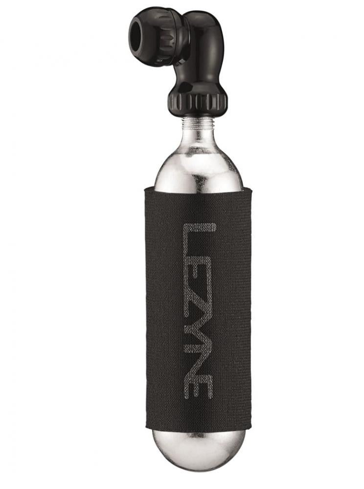 LEZYNE, Pumpen, High-End Kartuschenpumpe, TWIN SPEED DRIVE CO2, schwarz, Aluminium, Twin Slip fit Kopf für SV / AV, inkl. 1x16g CO2 Kartusche mit Neoprenschutz, AV / SV, Gewicht 14g