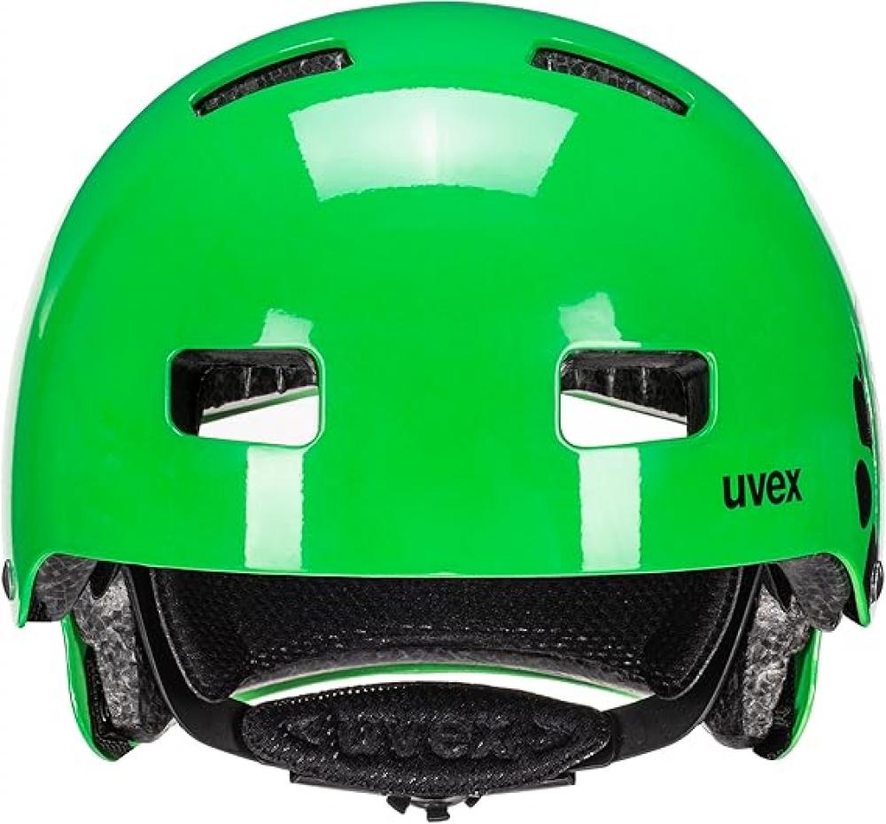 Uvex Kid 3 Fahrradhelm 51-55 cm Dirtbike Green: robuster Hartschalenhelm mit Belüftung und sicherem Sitz.