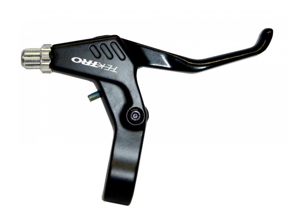 Tektro RS 360-A Aluminium Fahrrad Bremshebel, schwarz, links, mit TEKTRO Logo.