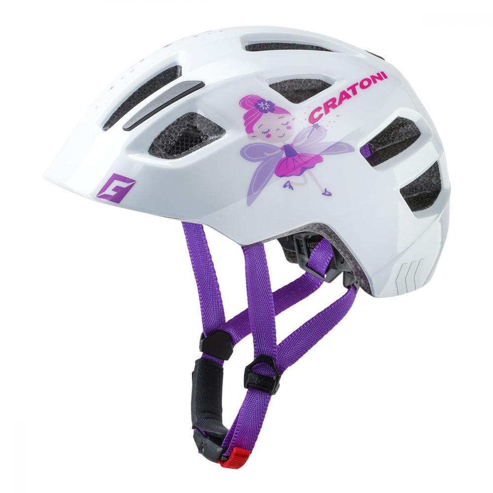 Cratoni Kinderhelm Maxster Kid weiß glanz mit Feen-Motiv, Größe S/M 51-56cm