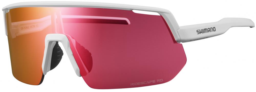 SHIMANO TECHNIUM L MATTE WHITE RIDESCAPE L MATT - leichte Performance-Radsportbrille