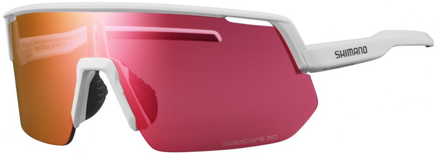 SHIMANO TECHNIUM L MATTE WHITE RIDESCAPE L MATT - leichte Performance-Radsportbrille