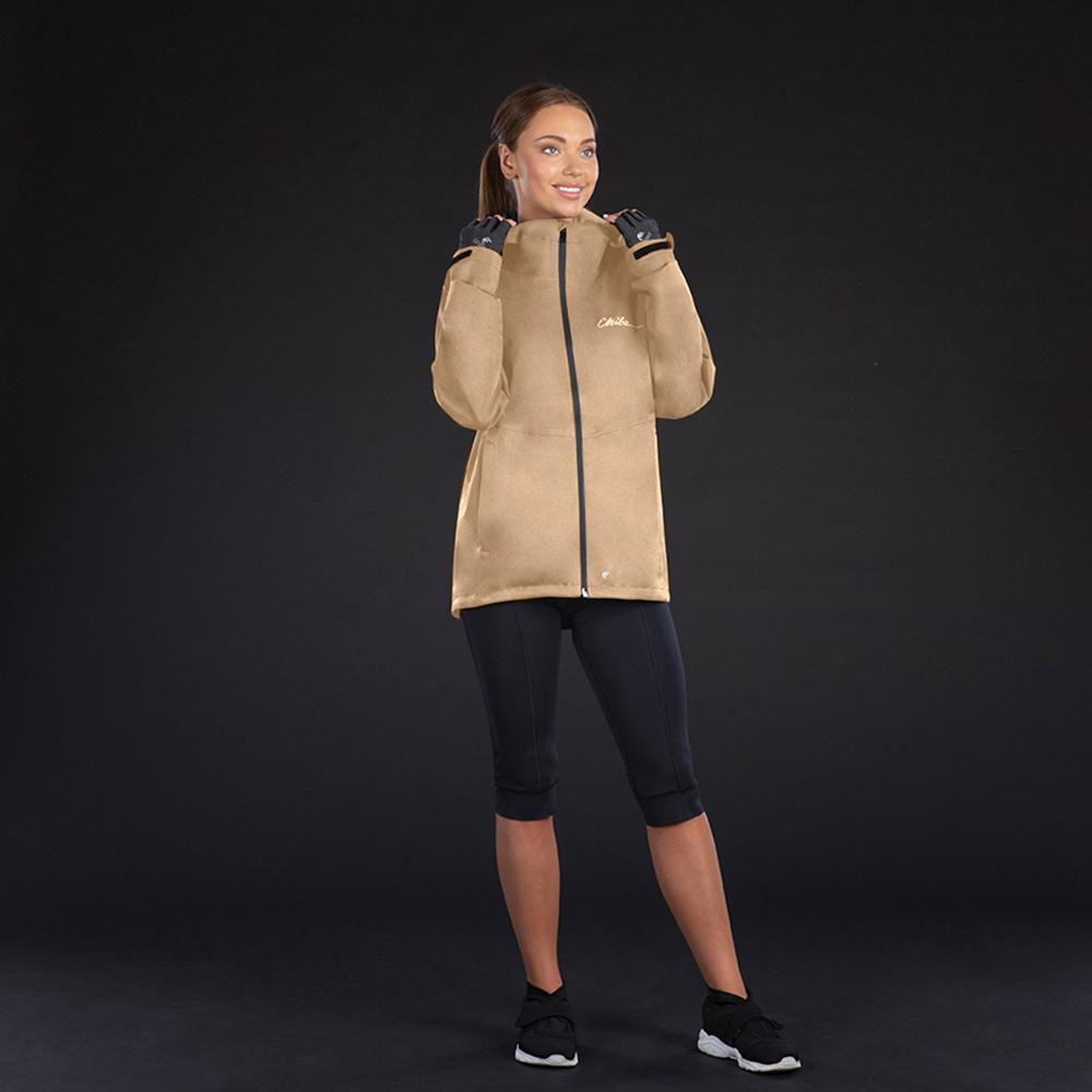 CHIBA Rainjacket Damen - wasserdicht, winddicht, atmungsaktiv, beige, 4XL