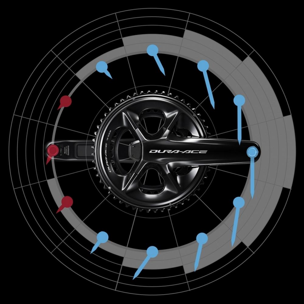 Shimano Dura-Ace FC-R9200-P Powermeter Kurbelgarnitur 2x12-fach 175 Millimeter 54-40 Zähne schwarz - HOLLOWTECH II