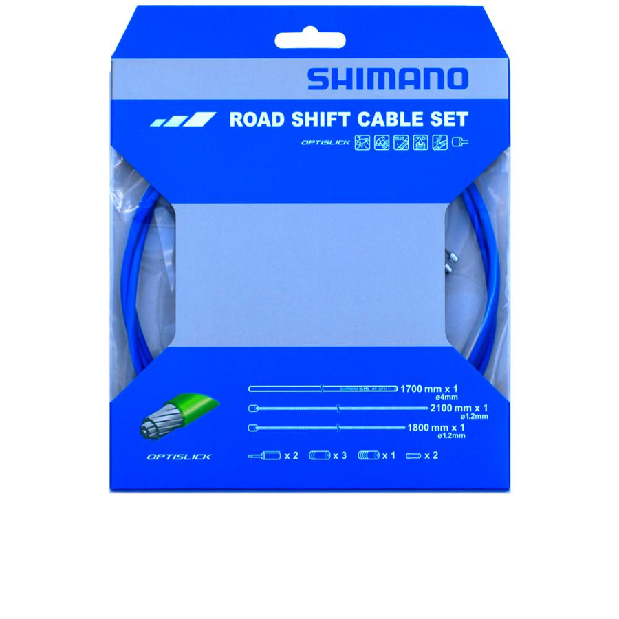 SHIMANO Schaltzug-Set Road OPTISLICK Schaltzug - für Rennrad-Schaltungen, Blau