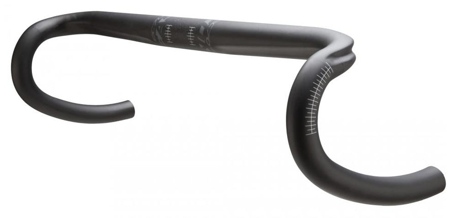 Easton EC70 SL Di2 Carbon Rennradlenker, leichter Performance-Dropbar, schwarz mit weißen Einstellmarkierungen.