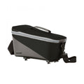 Racktime Talis Gepäckträgertasche 8 Liter schwarz-grau mit Schultergurt und SNAPIT 1.0 Adapter.