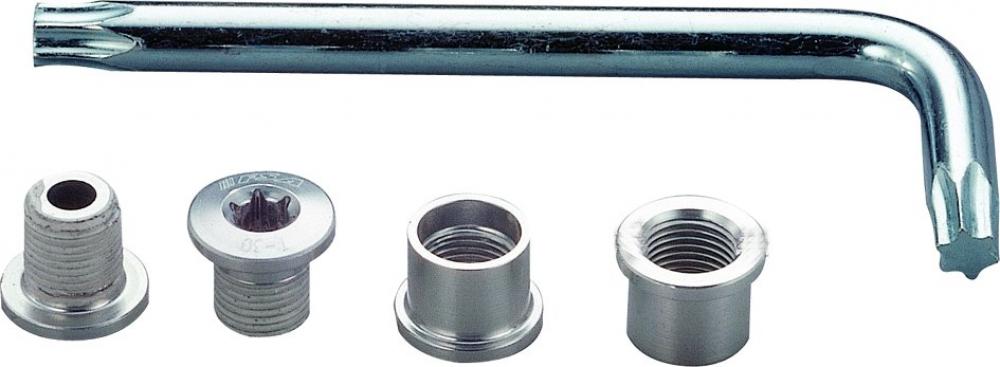 Kettenblattschraubenset Mtb 4-arm 12-teilig Silber - Leichte, Robuste Befestigung