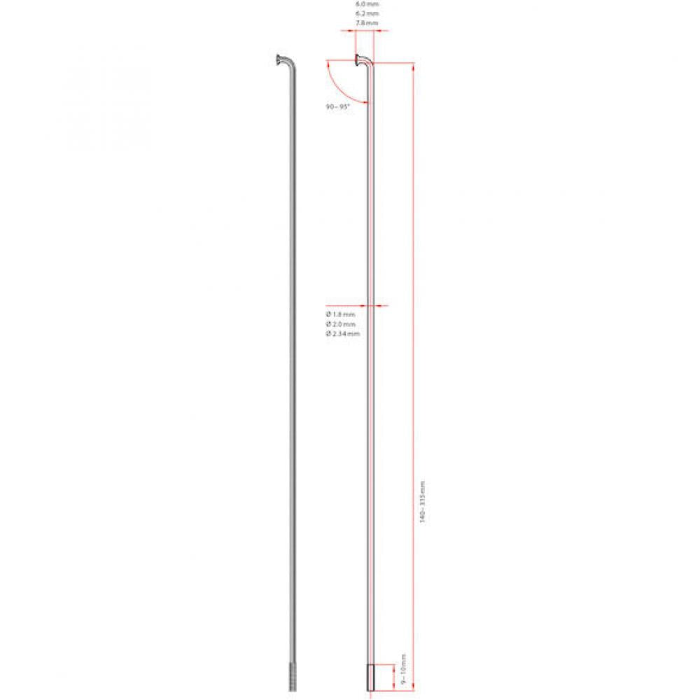 DT Swiss Speiche Champion 2.0 VE100 silber 226 mm - robuste J-Bend-Speiche für Straße & MTB