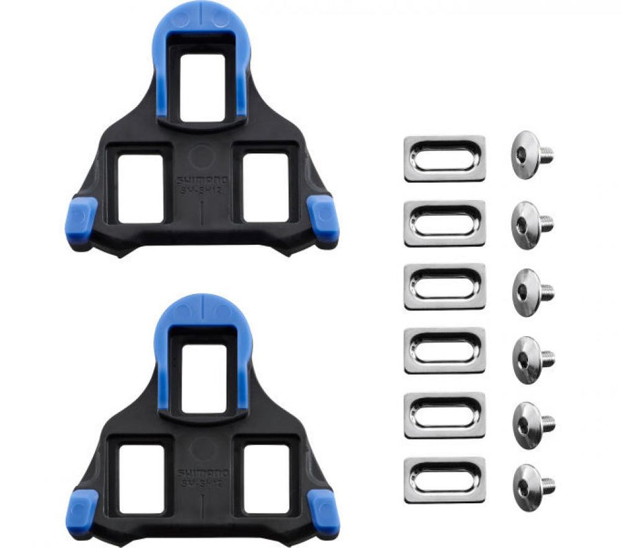 SHIMANO Schuhplatten SM-SH12 SPD-SL Schuhplatte - fester Frontpunkt, blau