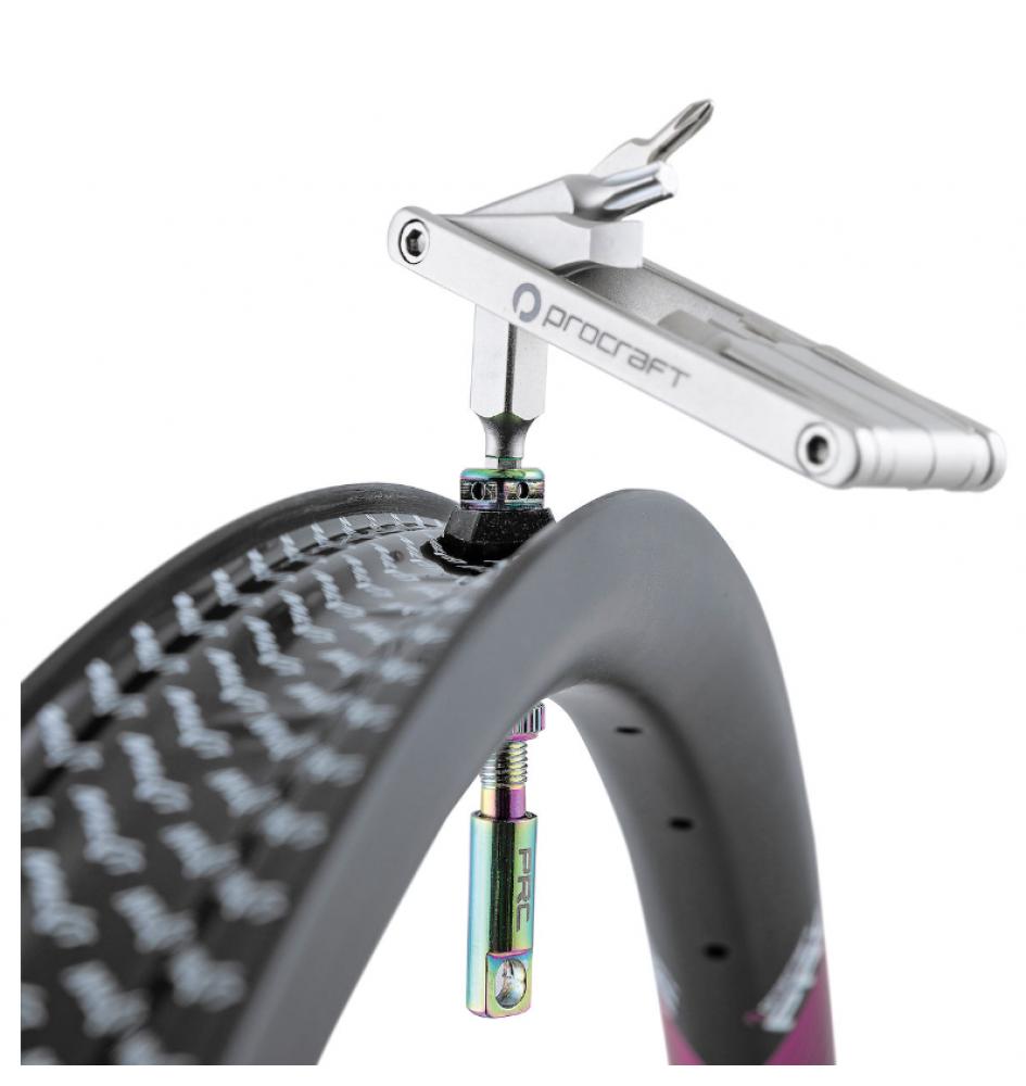 Procraft Tubeless-Ventile 50 mm Lila - 7071 Aluminium mit austauschbarer Gummibasis