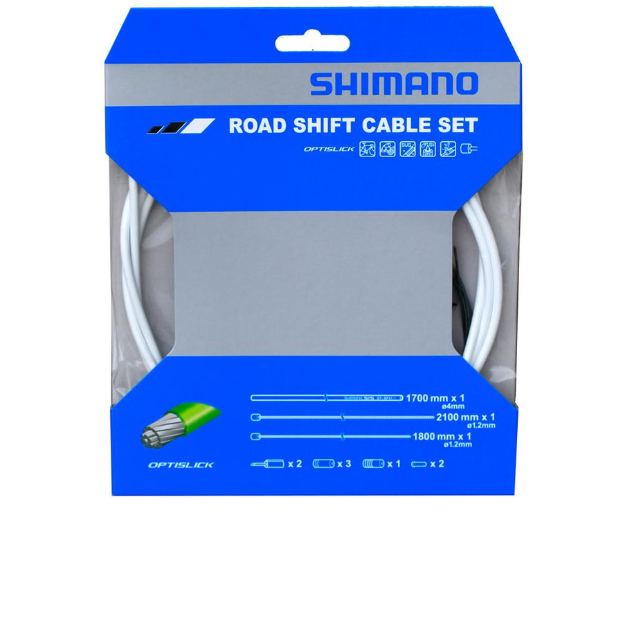 SHIMANO Schaltzug-Set Road OPTISLICK Schaltzug - für Rennrad-Schaltungen, Weiß