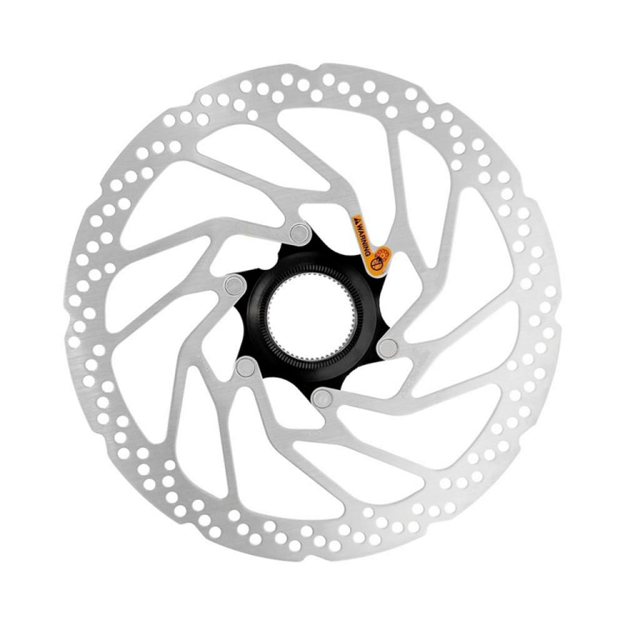 Silberne SHIMANO RT-CL300 180mm Center Lock Bremsscheibe für zuverlässige Bremsperformance.