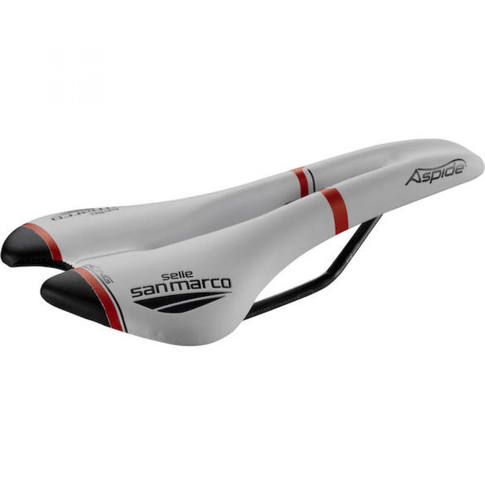 Selle San Marco Sattel Aspide Racing White 132 x 277 mm Weiß - leichter Rennradsattel mit Komfort
