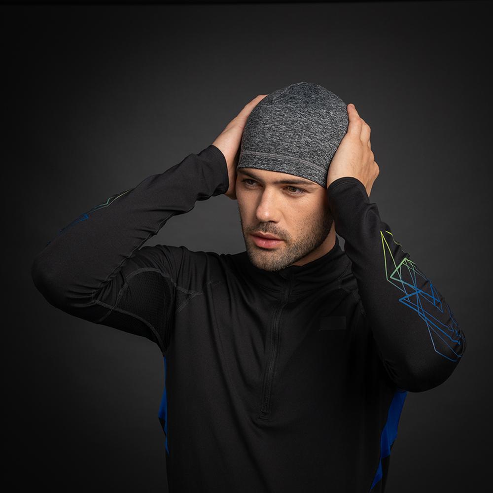 CHIBA Mütze Pro Man - Thermostretch, reflektierend, S/M, hellgrau