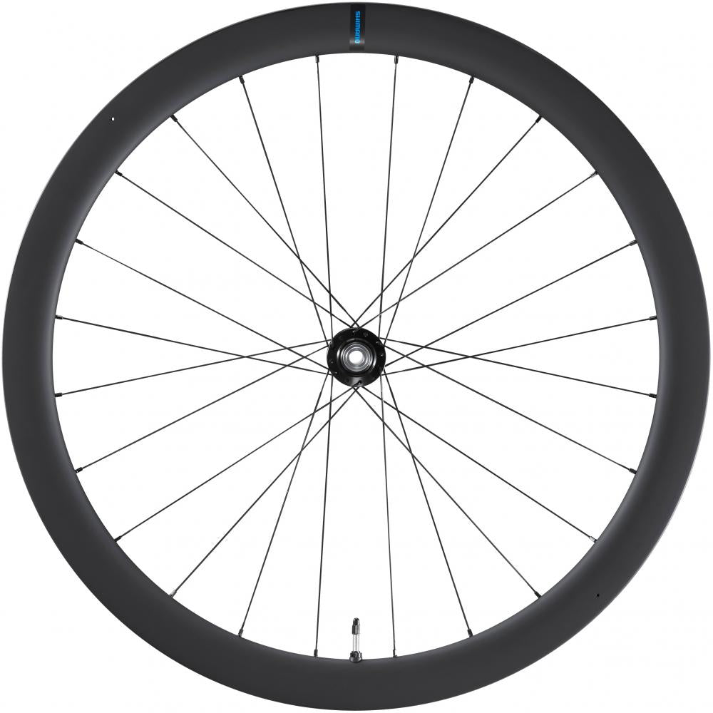SHIMANO Vorderrad WH-RS710 C46 TL Laufrad - Rennrad Vorderrad für Scheibenbremse 28" 24 Loch Center-Lock 100x12 mm