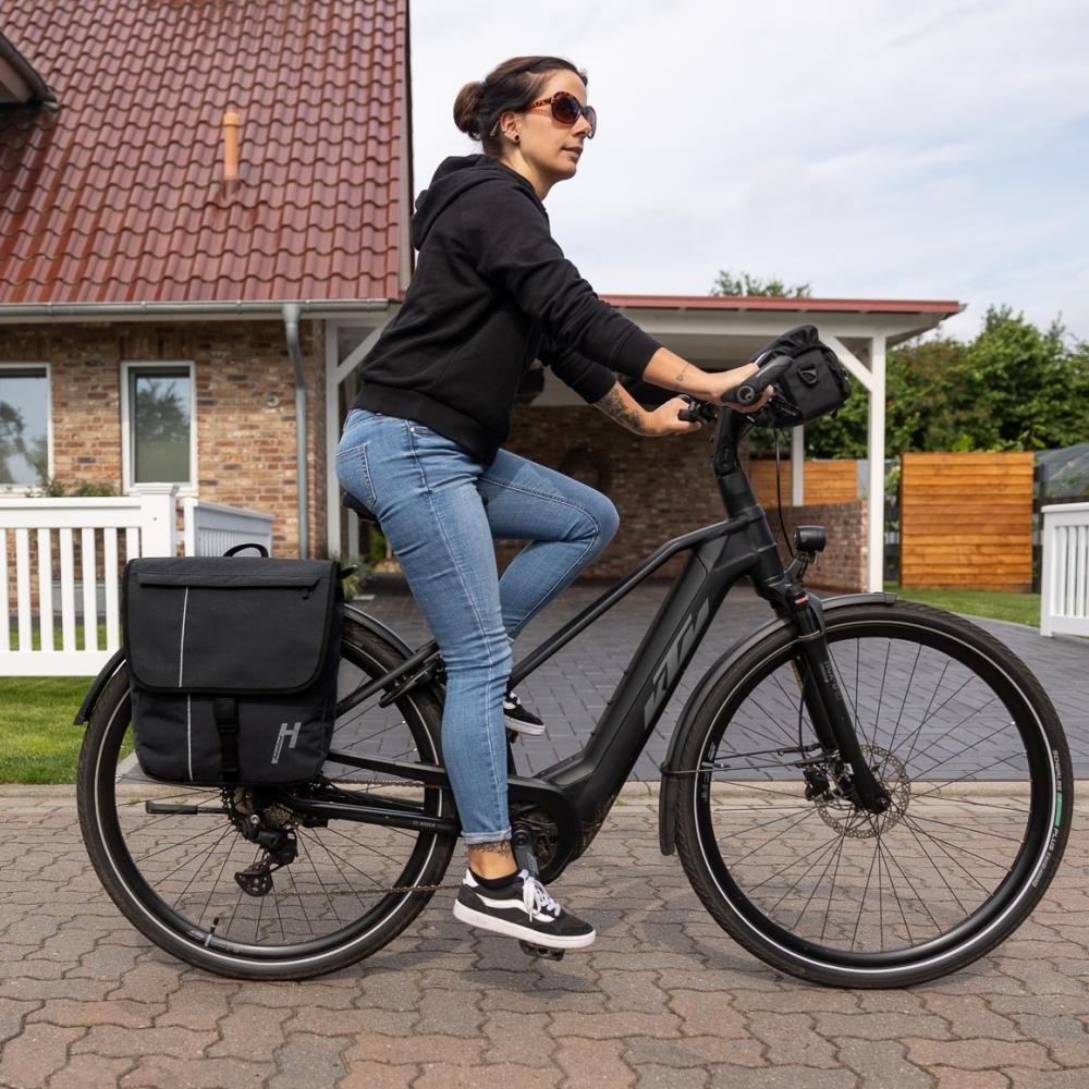 Haberland Einzeltasche 18l Street Work schwarz - praktische Fahrradtasche für Alltag & Beruf