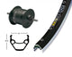 Bike-Parts Laufrad Vorderrad 26X1.75 Nabendynamo DH-C3003 schwarz Festachse 36-Loch Exal ZX 19 schwarz silber Nirosta-Speichen