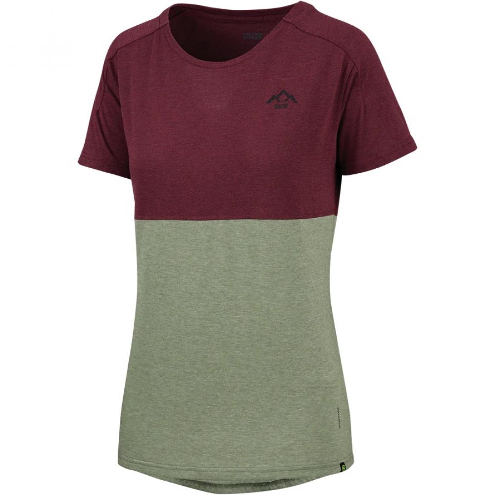 IXS Sports Division iXS Flow Girls Mountain Tech Tee KL Raisin/Olive - atmungsaktives MTB-Shirt