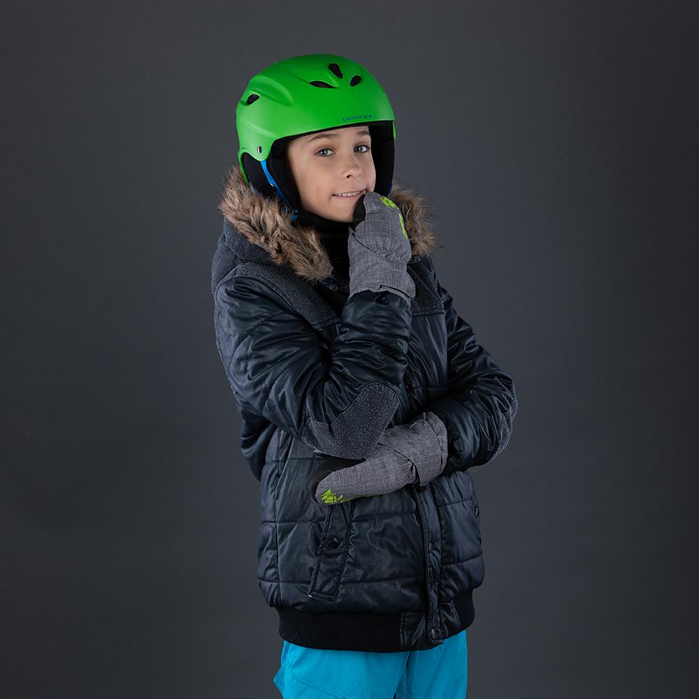 CHIBA Kids Basic Mitten - wasserdichte Kinder-Fäustlinge, Größe VI, hellgrau